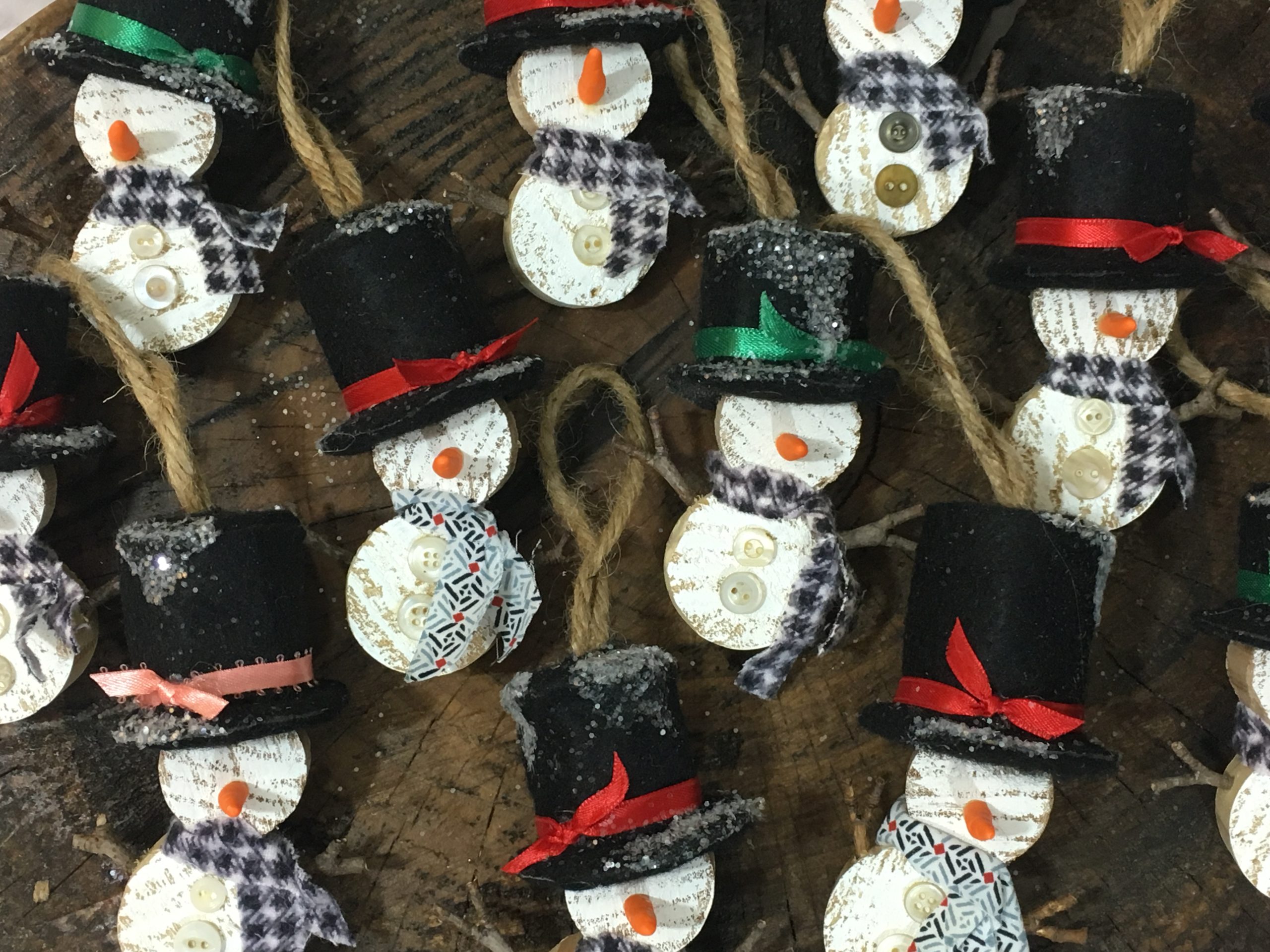 Wooden Snowman Ornament