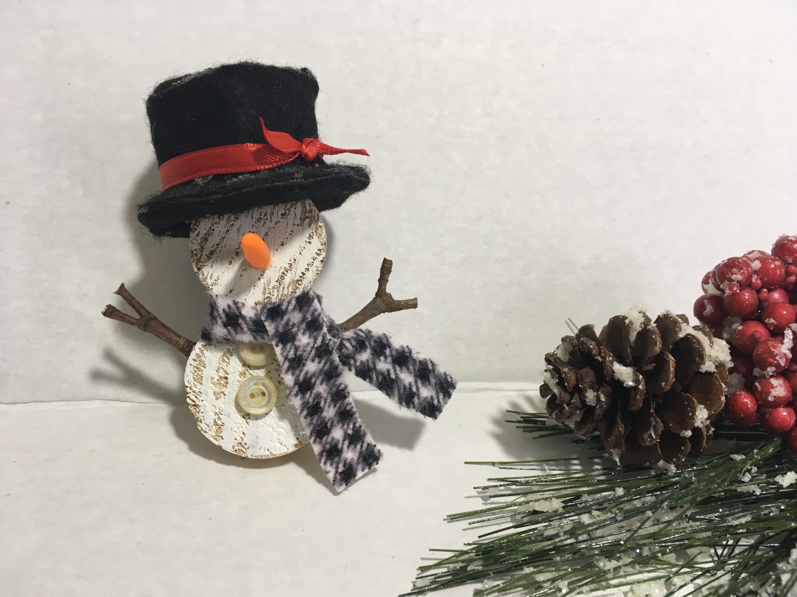 Wooden Snowman Ornament