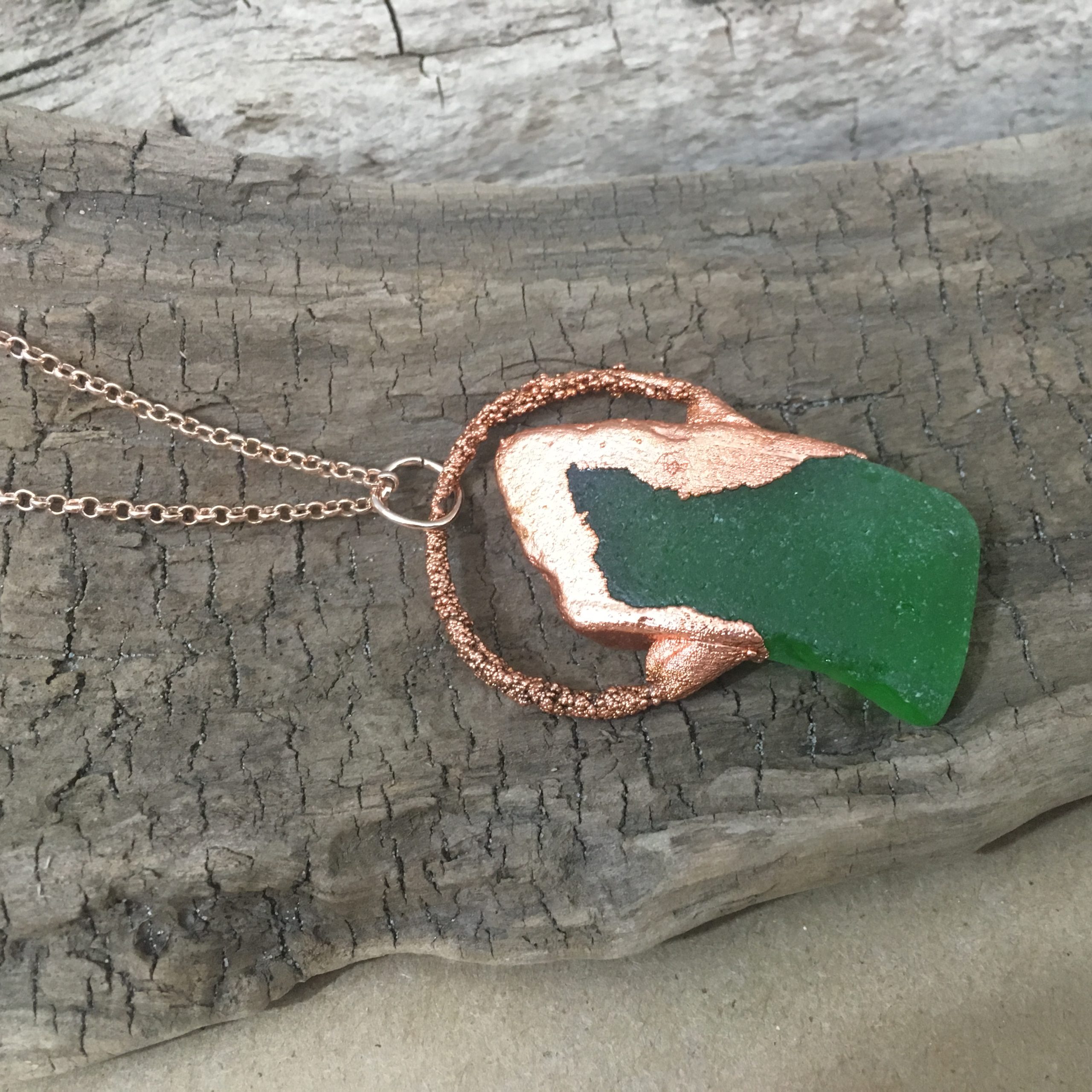 Copper and Seaglass Pendant