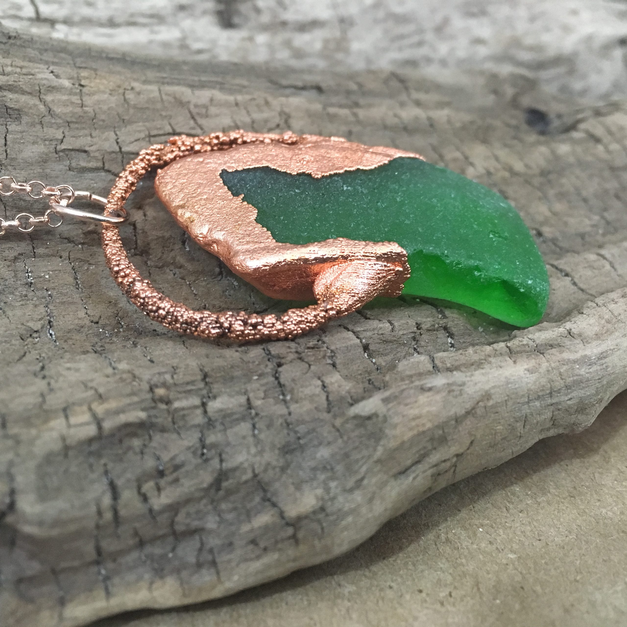 Copper and Seaglass Pendant